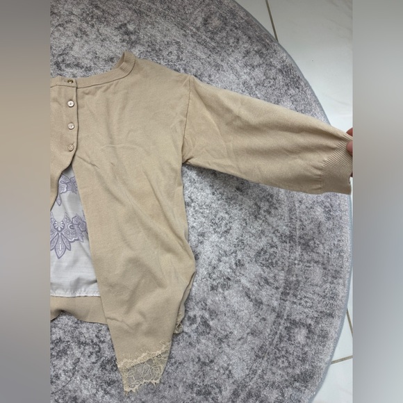 Patrizia Pepe Beige Cardigan/Top with bottoms on the back. Size: L - Picture 2 of 5